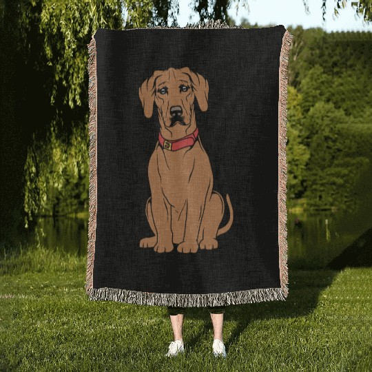 Dog Puppy Pet Rhodesian Ridgeback Woven Blankets