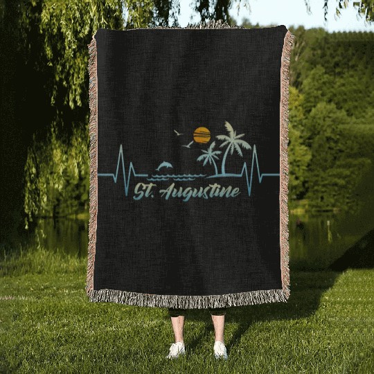 Augustine Florida Souvenir Spring Break Woven Blankets