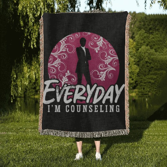 School Counselor Everyday I'm Counseling Therapist Woven Blankets