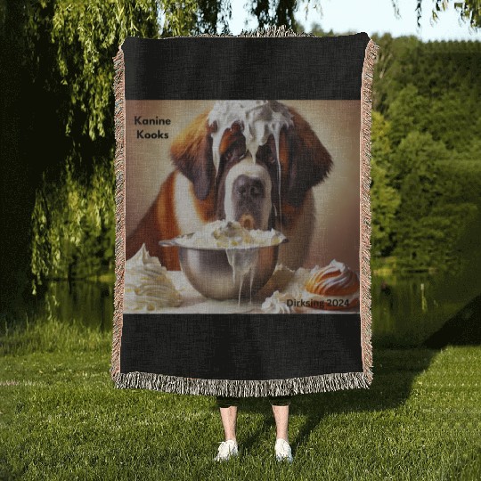 Cool fun food dog Woven Blankets
