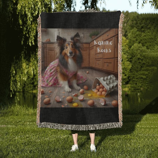Cool and fun food dog Woven Blankets