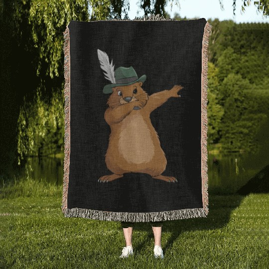 Groundhog Marmot for a Marmot lover groundhog fan Woven Blankets