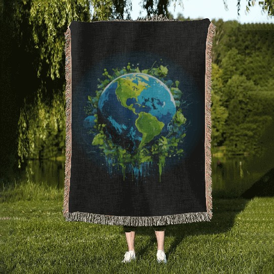 Respect Your Mother Earth Day Save Our Planet Woven Blankets