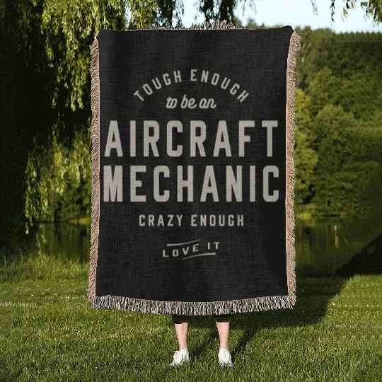 Aircraft Mechanic Job Occupation Woven Blankets
