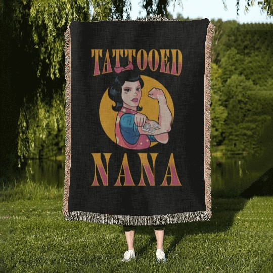 Tattooist Inked Tattoo Tattooed Nana Woven Blankets