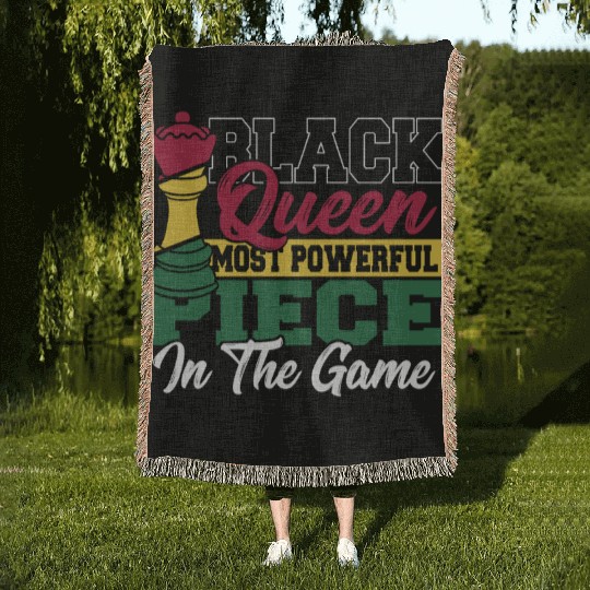 Black Queen Most Powerful Piece African American Woven Blankets