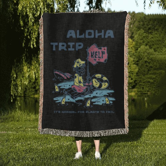 Aloha Trip Tropical Vacation Design Woven Blankets
