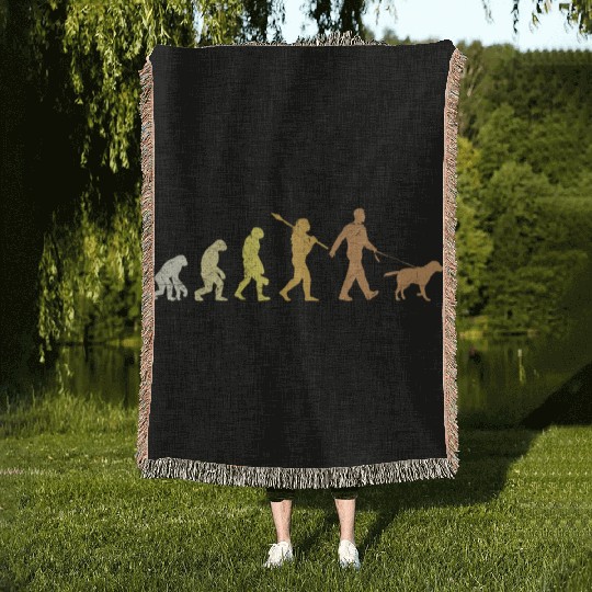 Labrador EVOLUTION Labrador Lovers Funny Woven Blankets