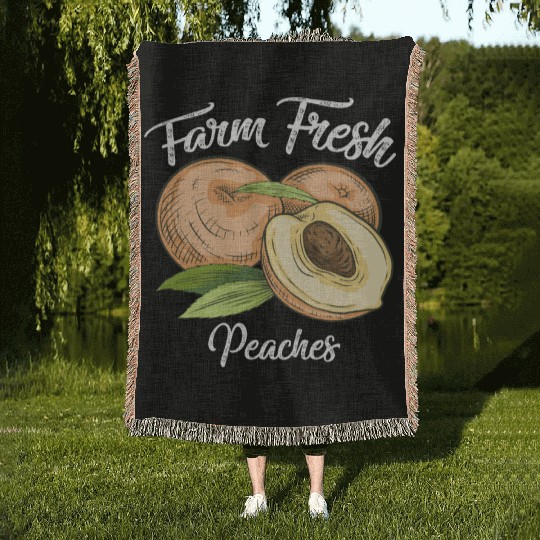 Farm Fresh Peaches Peach Lover Awesome Woven Blankets
