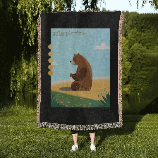 solo picnic for outdoor picnics Woven Blankets
