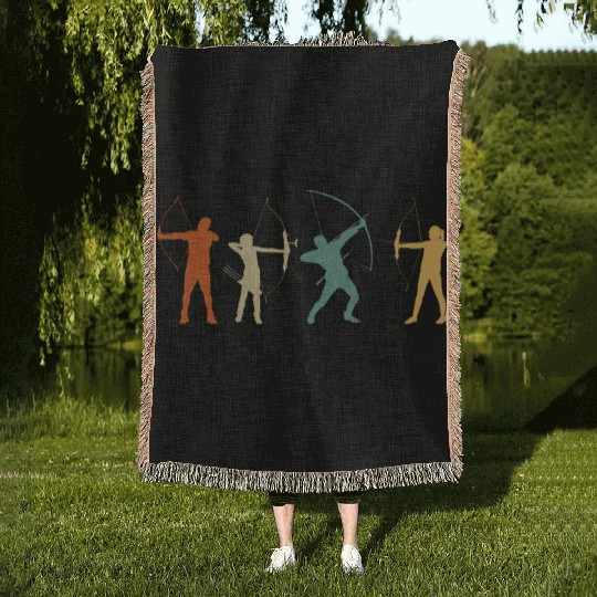 Retro Archery Woven Blankets