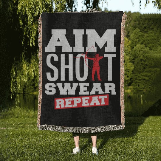 Bow Aiming Swear Archery Woven Blankets