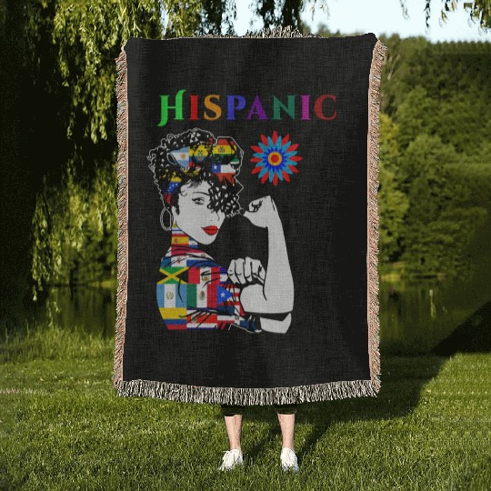 Hispanic Heritage Month Latino Countries Flag Woven Blankets