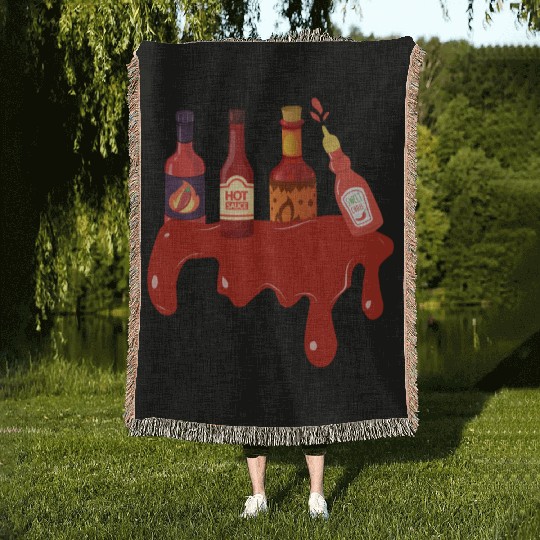 Hot Sauce Hot Sauces Foodie Tea Spicy Hot Woven Blankets