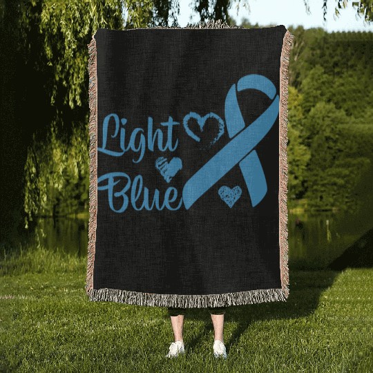 I wear Light Blue for my dad Prostate cancer Woven Blankets