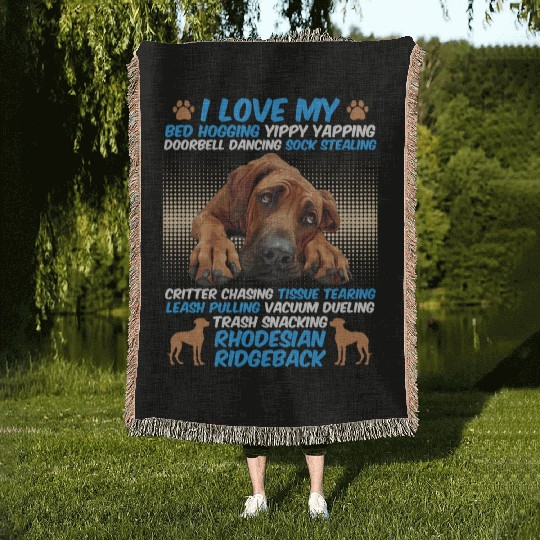 Ridgeback Owner I LOVE MY RHODESIAN RIDGEBACK Woven Blankets