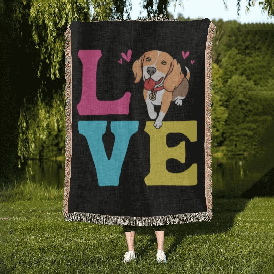 Cute Frengle Dog Love For Dog Mom Woven Blankets