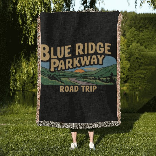 Blue Ridge Parkway Road Trip Adventure Woven Blankets