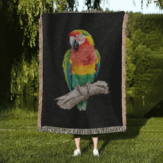 Macaw Parrot for a Bird Lover Animal Lover Woven Blankets