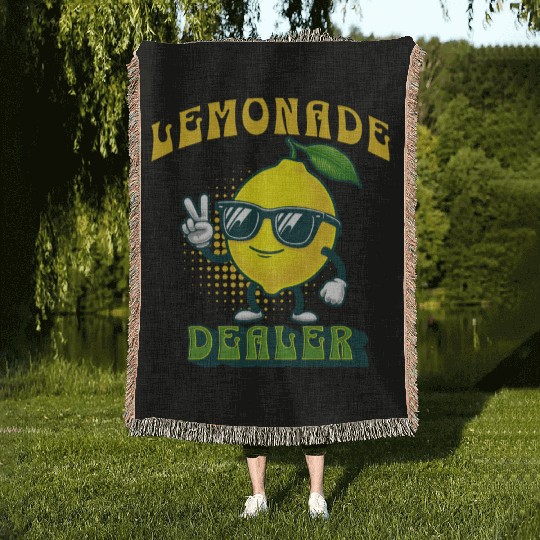 Lemonade Dealer Lemon Juice Stand Store Staff Woven Blankets