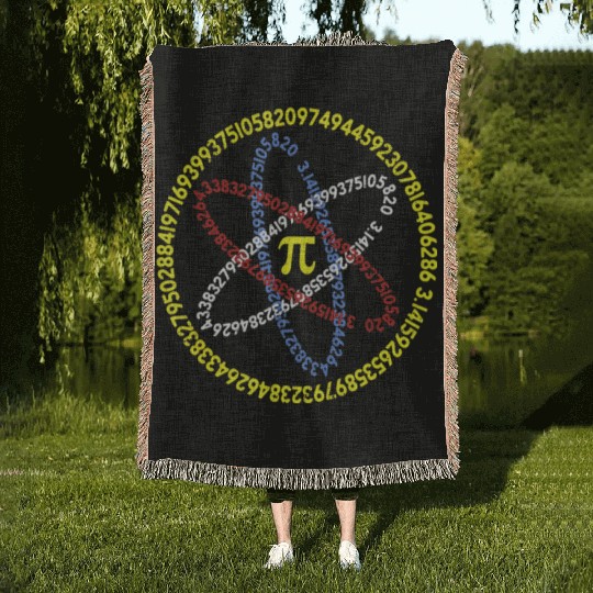 Math Lover Pi Day Atom Symbol Numbers 3.14 Woven Blankets