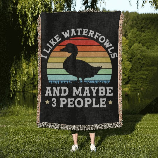 Duck Hunting Waterfowls And Maybe Three People Woven Blankets