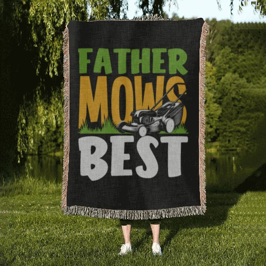 Landscaper Gardener Dad Lawn Mowing Woven Blankets