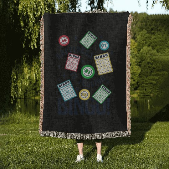 Happiness Is Yelling Bingo Caller Daubers Woven Blankets