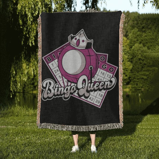 Bingo Queen Professional Caller Daubers Bingo Woven Blankets