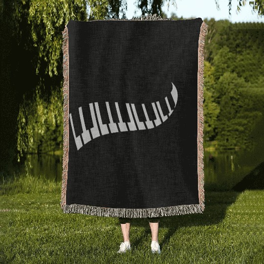 Keyboard Music Bass Note Piano Keys Party Design Woven Blankets