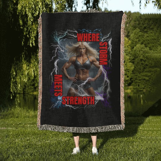 Storm , gym design Woven Blankets