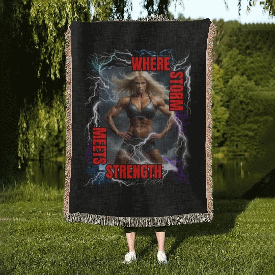 Storm , gym design Woven Blankets