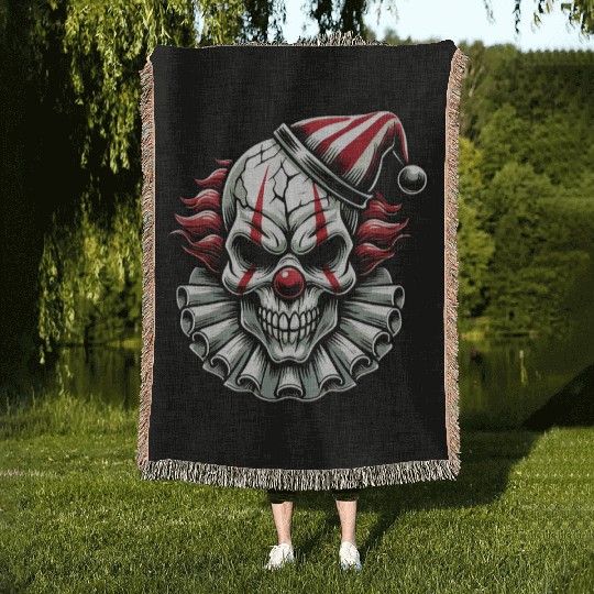 Scary Halloween Costume Spooky Creepy Designs Woven Blankets