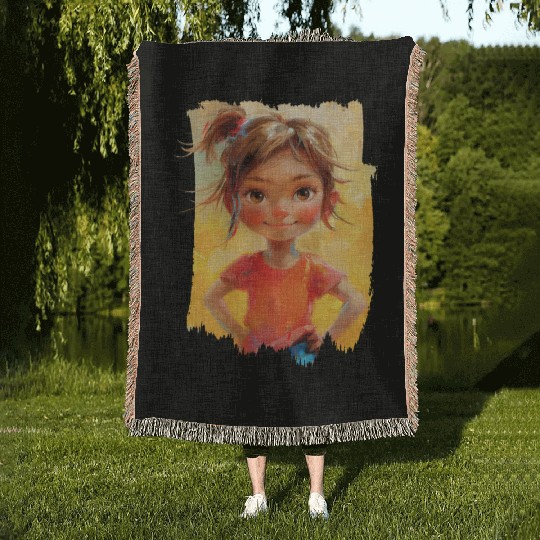 confidence with bold paint strokes and fearless Woven Blankets