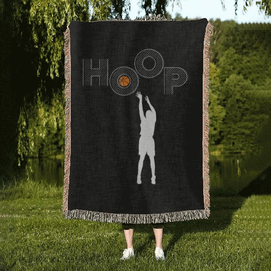 HOOP I love basketball Woven Blankets