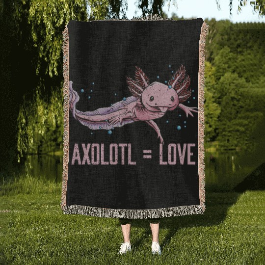 Axolotl Love Salamander Animal Lover Amphibians Pe Woven Blankets