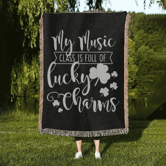 Womens Music Teacher Saint Patricks Day Funny Woven Blankets