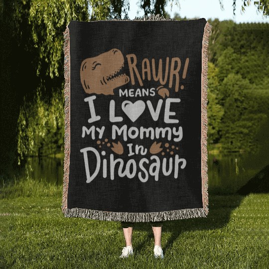 Dinosaur Mother's Day Woven Blankets