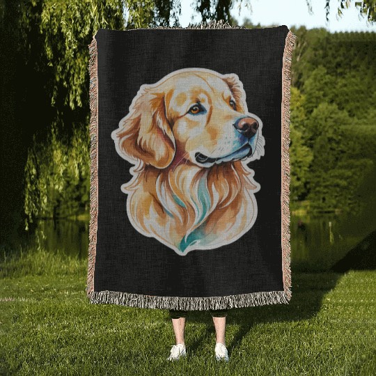 Golden Retriever Golden Retriever Woven Blankets