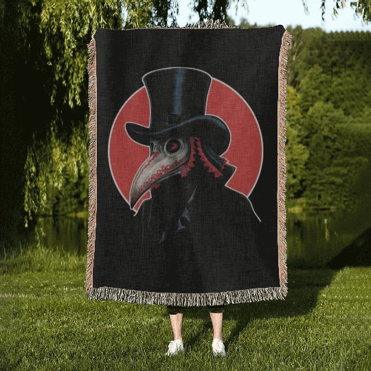 Plague Doctor Woven Blankets