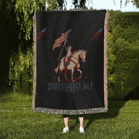 tism, USA culture, a horse, and George Washington: Woven Blankets
