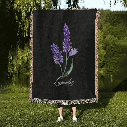 Lavender Flowers, Keen Gardner, Flower lover Woven Blankets