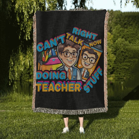 Cute Teacher Woven Blankets