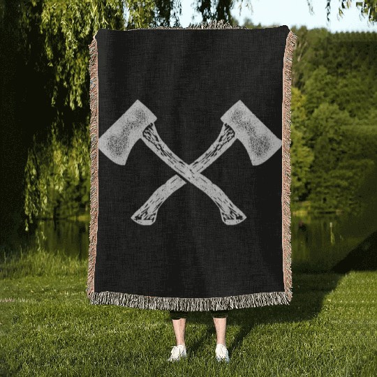 Axe Thin Red Line US Flag Cool Firefighter USA Woven Blankets