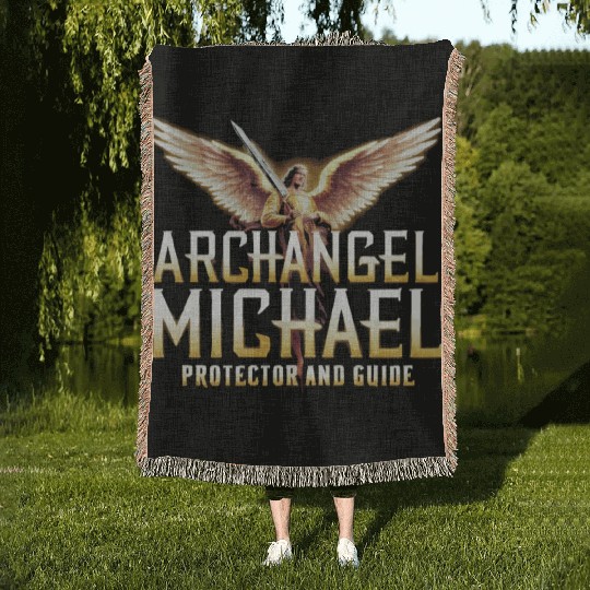Archangel Michael Catholic Christianity Angel Woven Blankets