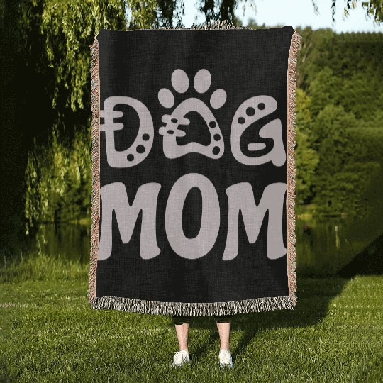 Dog Mom Woven Blankets