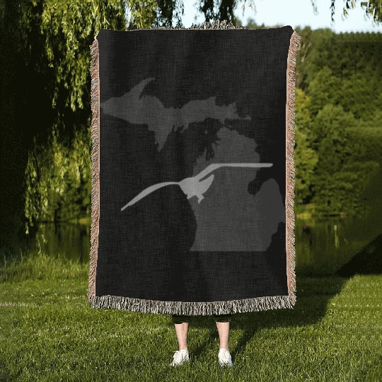 Michigan Seagull Woven Blankets