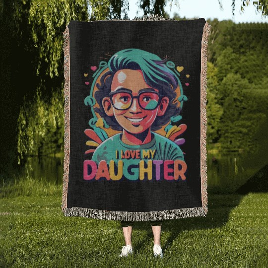 I Love My Daughter Woven Blankets