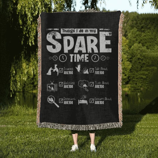 Things I do in my spare time training Aikido Woven Blankets