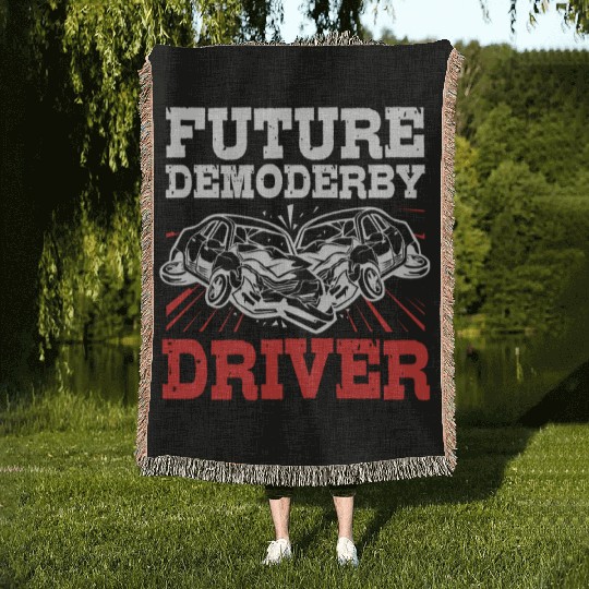 Demolition Derby Race Car Future Demo Derby Driver Woven Blankets